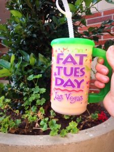 Fat Tuesday Las Vegas daiquiri cup holding a smoothie