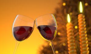 glasses of red wine during the holidays