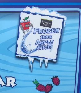Minute Maid frozen apple juice at disneyland