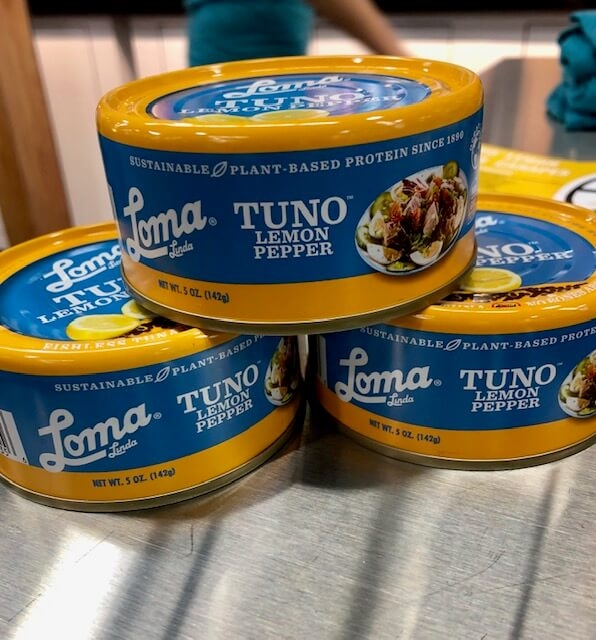 Loma Linda plant based lemon pepper tuno cans expo west 2019