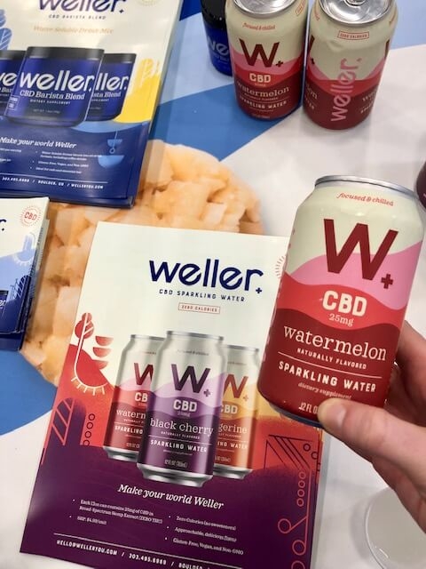 can of Weller CBD watermelon sparkling water expo west 2019