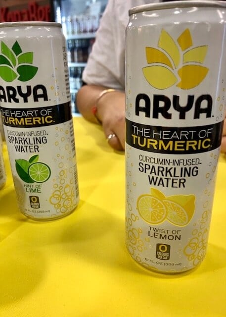 Arya curcumin infused sparkling water expo west 2019