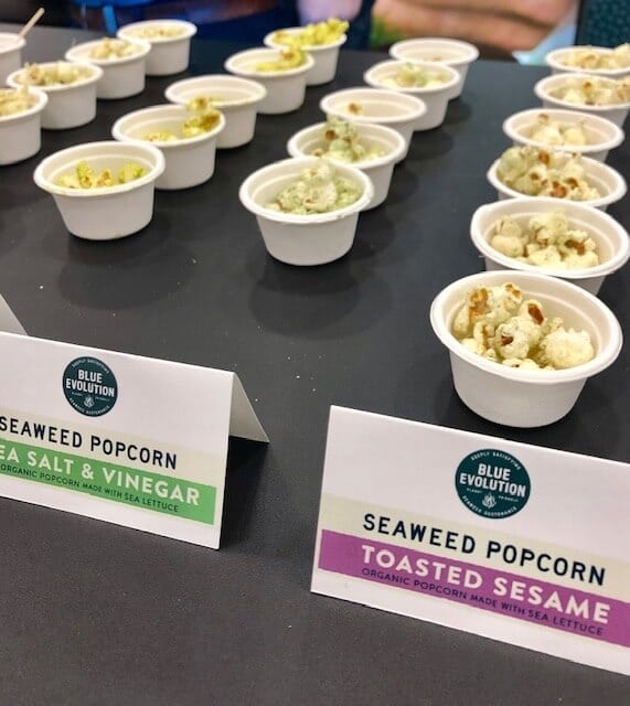 Blue Evolution seaweed popcorn samples expo west 2019