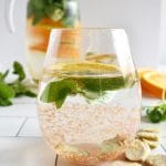Infused water with orange, ginger and fresh mint leaves
