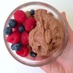 chocolate peanut butter yogurt with berries