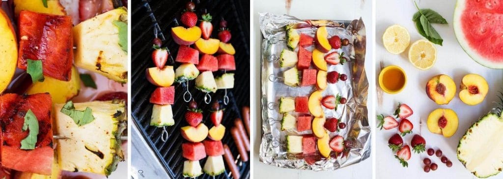 grilled fruit kabobs with cinnamon honey glaze